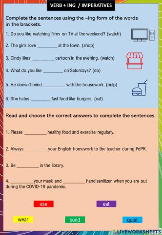 Verb ing imperatives