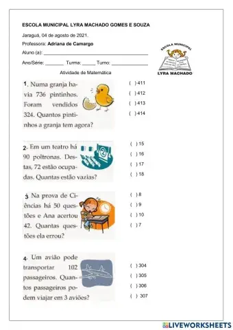 Atividade de Matemática