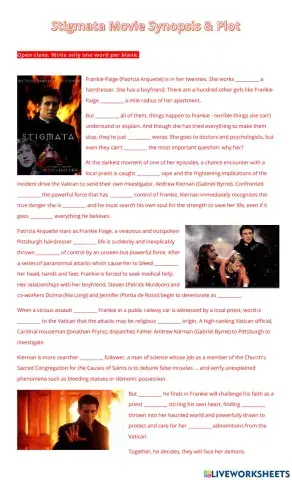 Stigmata Movie Synopsis & Plot