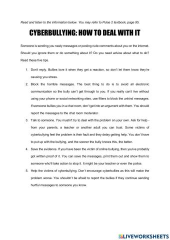 Take Care: Cyberbullying (Pulse 2)