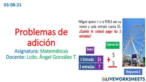 Problemas de adición 1