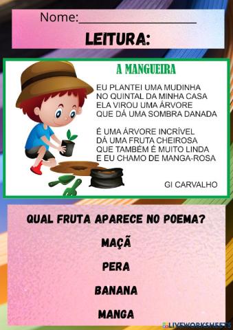 Poema frutas