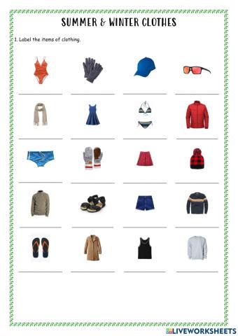 Winter and summer clothes