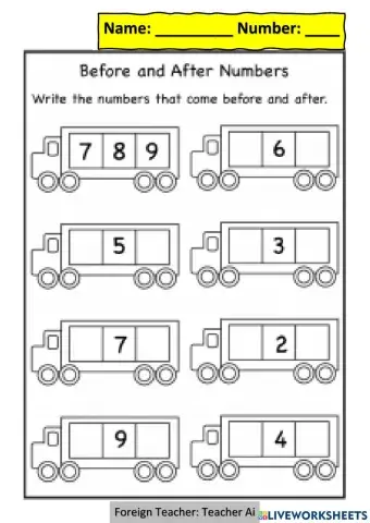 Comes Before and After Numbers