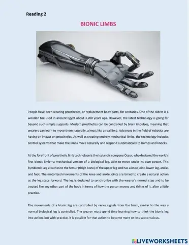 Bionic limbs