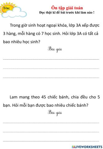 Ôn tập giải toán