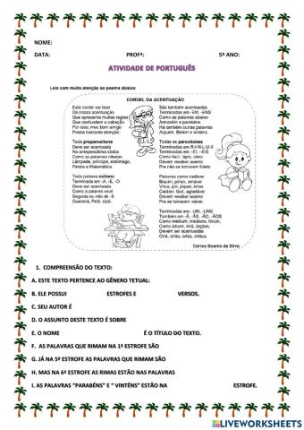 O Cordel da Acentuação