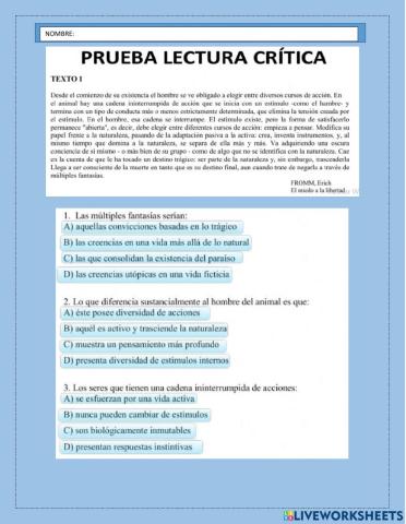 Prueba saber 701-702 III PERIODO