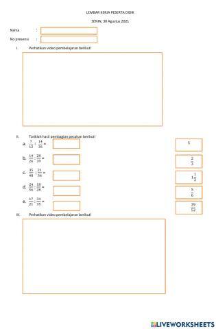 Pembagian pecahan biasa