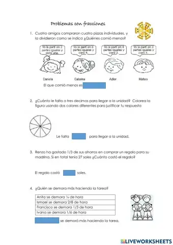 Problemas con fracciones