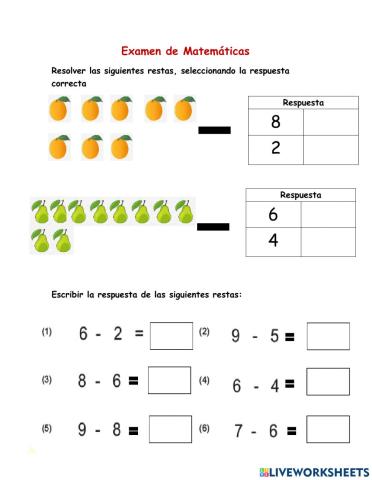 Evaluación Matemáticas