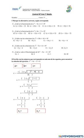 Ecuación Cuadrática Completa