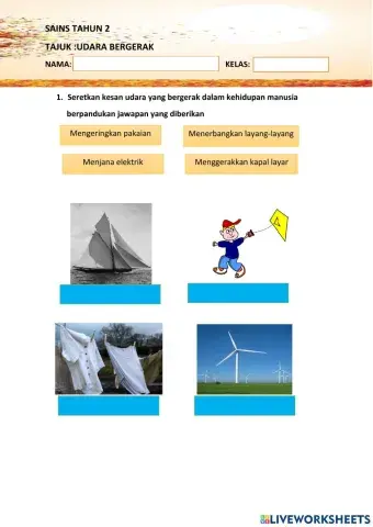 Sains tahun 2 - udara bergerak