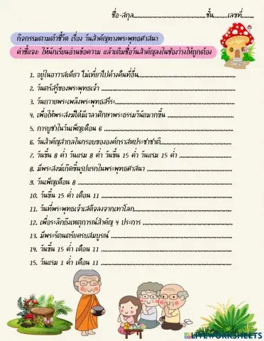 วันสำคัญทางพระพุทธศาสนา