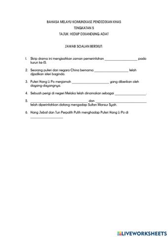 Bahasa Melayu Komunikasi Tingkatan 5