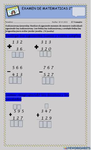 Trimestral de matemáticas