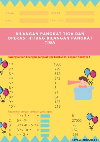 Operasi Hitung Pangkat Tiga