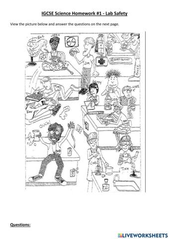 Lab Safety worksheet
