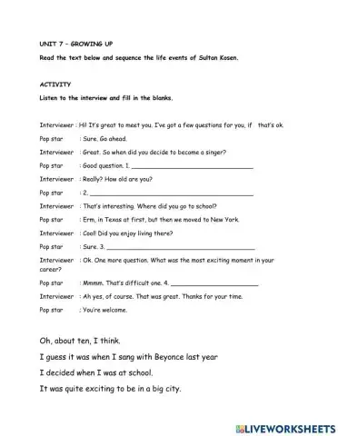 English year 5 unit 7