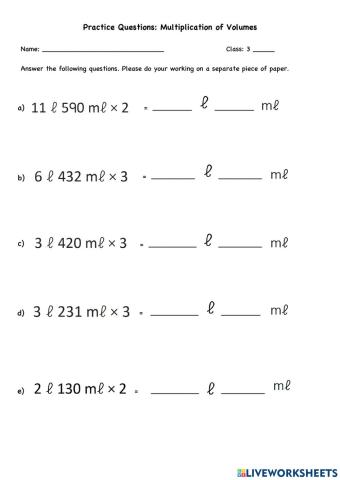 Multiplication of Volumes