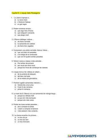 L'equip del Rossegons. Cap 9