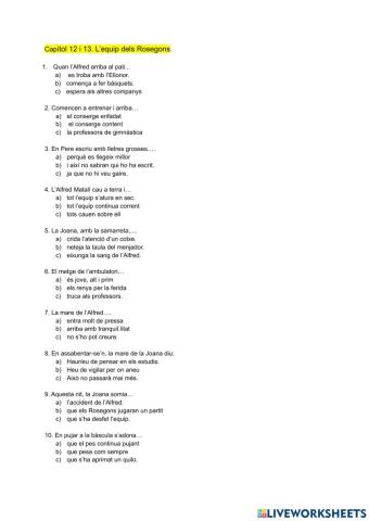 L'equip del Rossegons. Cap 12 i 13