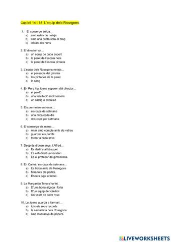 L'equip del Rossegons. Cap 14 i 15