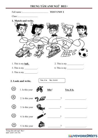 Family and Friends 1 Test U2