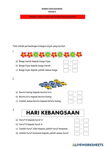 Nisbah dan Kadaran Tahun 6