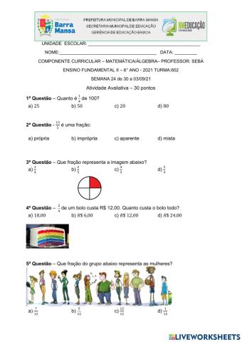 Trabalho de matemática