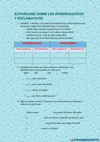 Interrogativos y exclamativos