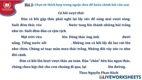 Phiếu Bài 3 - Luyện tập về từ đồng nghĩa
