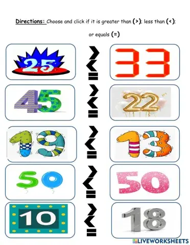 Greater than -- less than -- equals -3