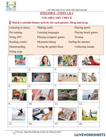 Grade 8 - Units 1& 2