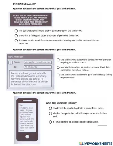 PET Reading No.6-Part 1