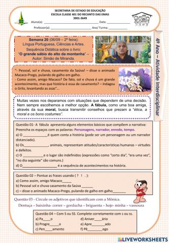 Atividade interdisciplinar