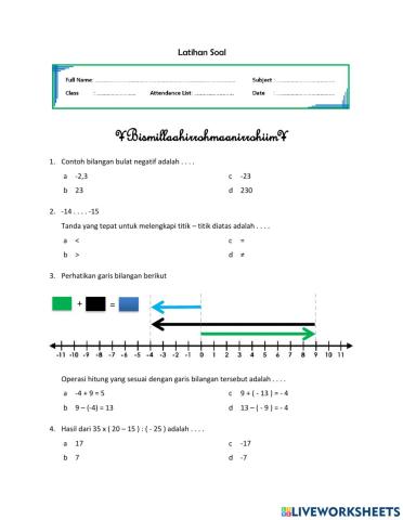 Latihan soal sebelum review