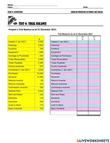 Trial Balance