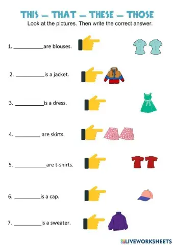 Class Activity: Demostrative Pronouns THIS THESE THAT THOSE