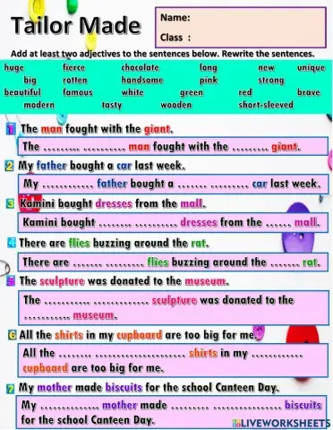Year 6 Unit 11 Tailor Made