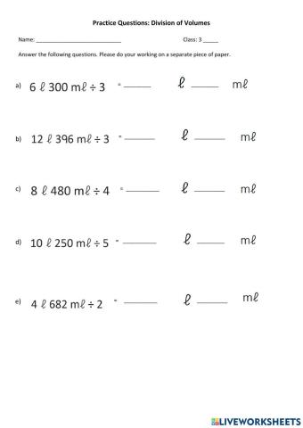 Division of Volumes