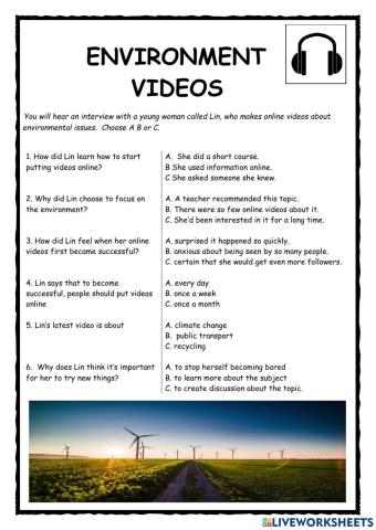 Environment Videos PET Listening