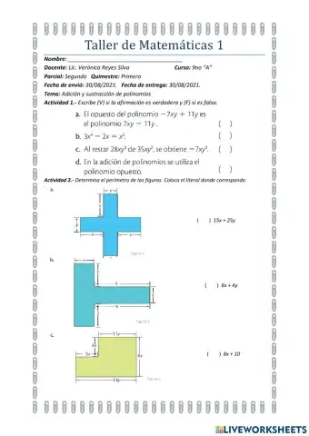 Adicion y sustraccion de polinomios
