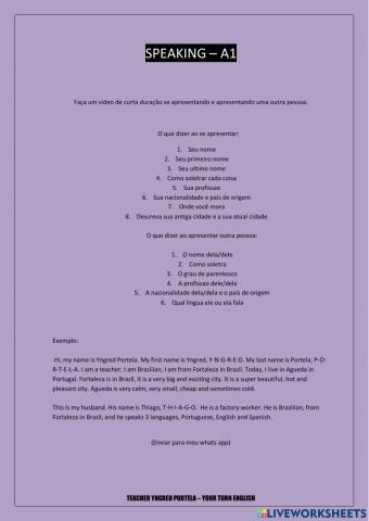 Introducing Yourself and a Friend - A1