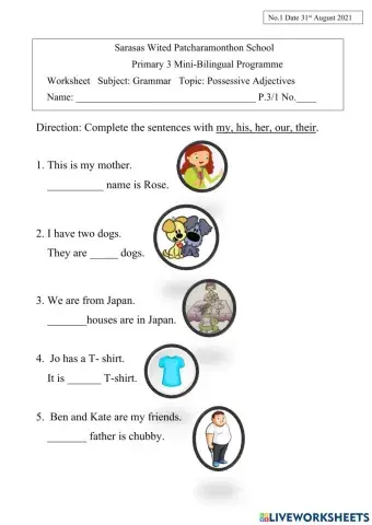 Possessive Adjectives