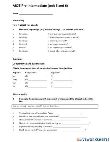 AIOE - Pre int (unit 5 and 6)