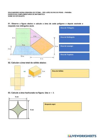 Áreas de figuras planas