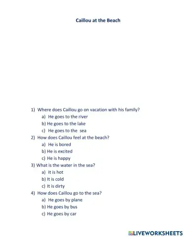 Caillou at the Beach