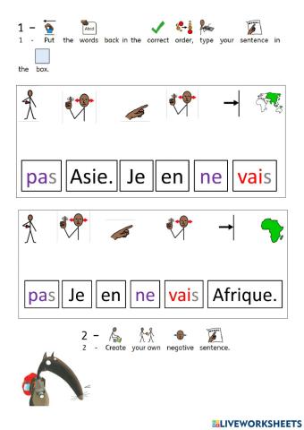 Negative sentences writing