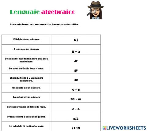 Lenguaje algebraico